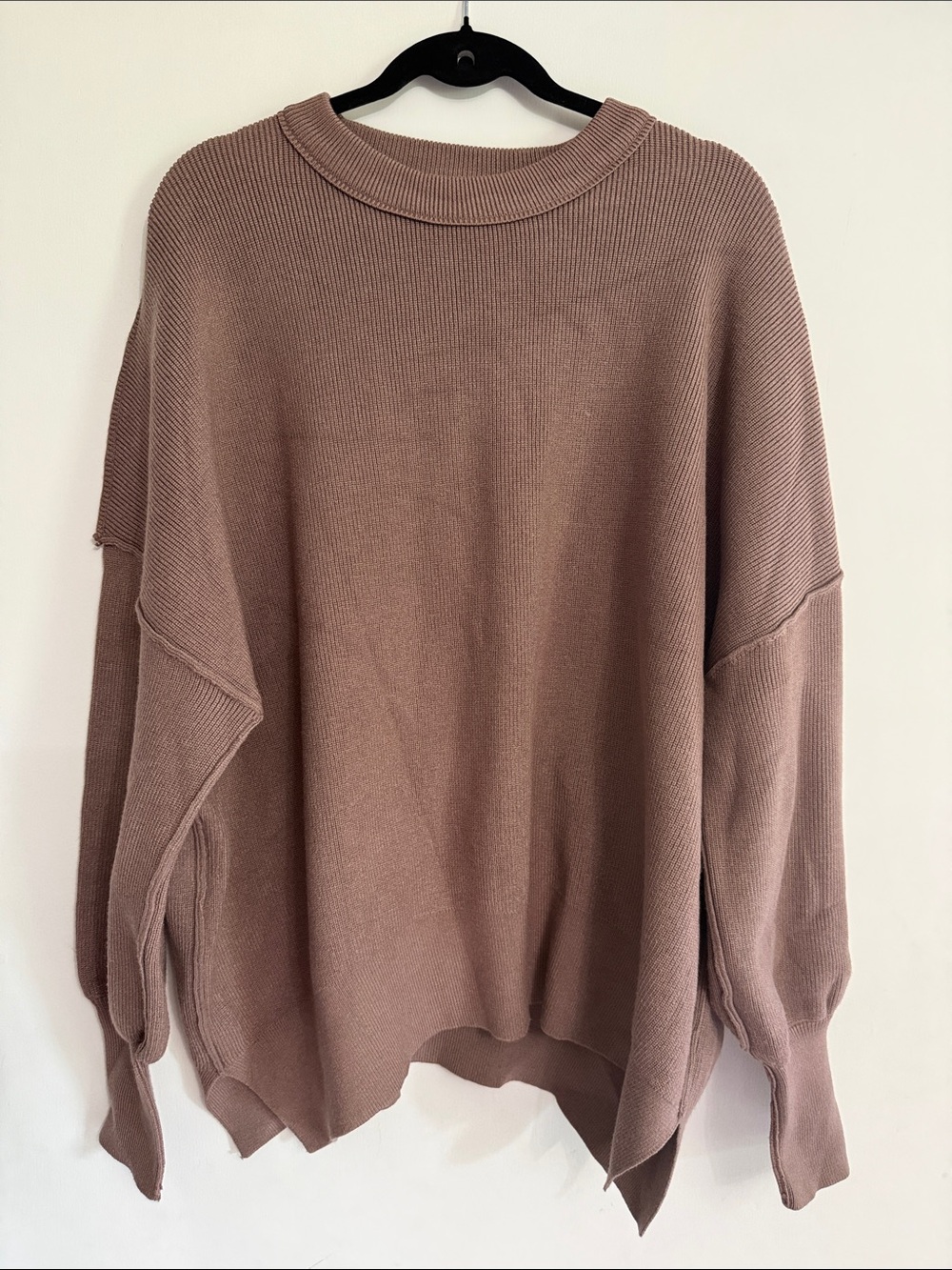 Women's Oversized Brown Efan Crewneck Sweater drop shoulders XL - Picture 7 of 7